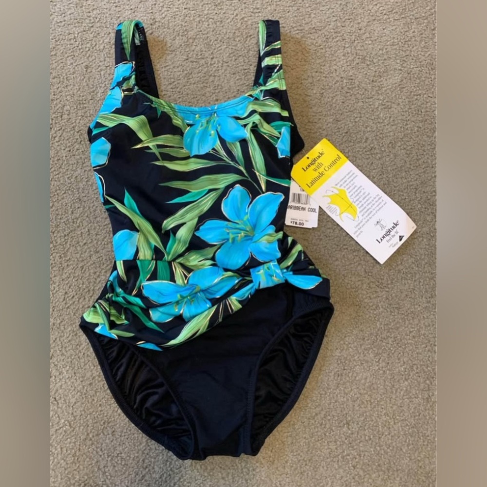 Carribean Cool one piece slimming swimsuit, size 8